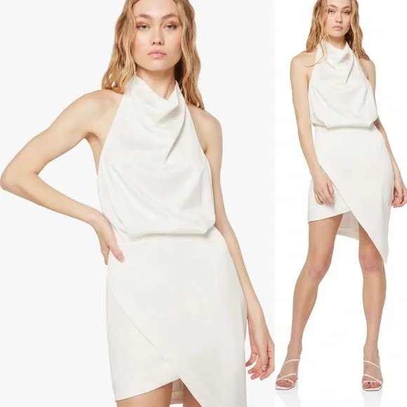 Elliatt | Dresses | Elliatt Camo Asymmetric Satin Cocktail Dress Ivory  Small